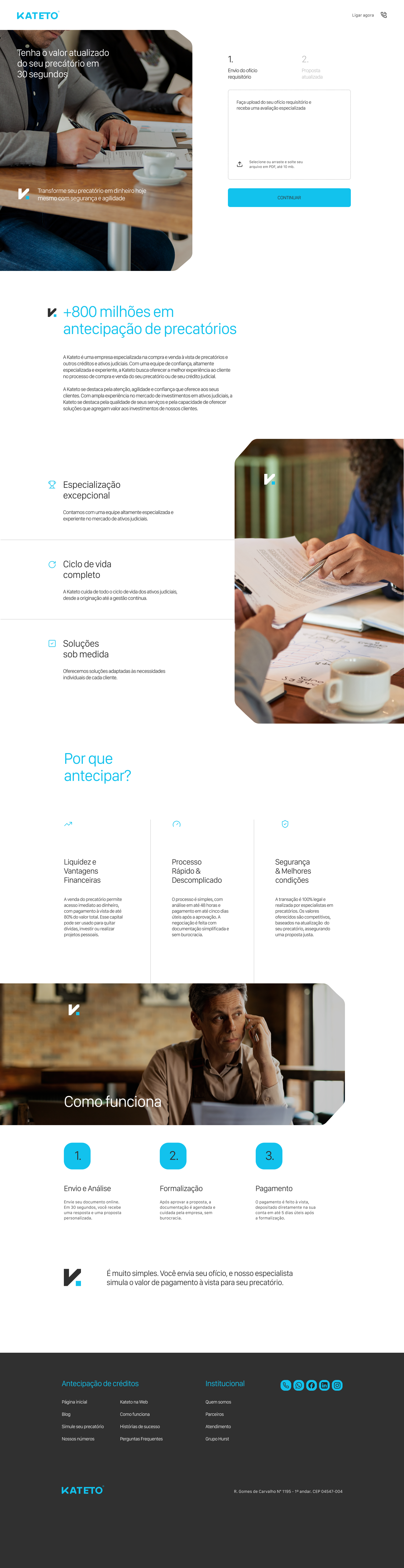 Etapa 1 — Upload do ofício (Landing)